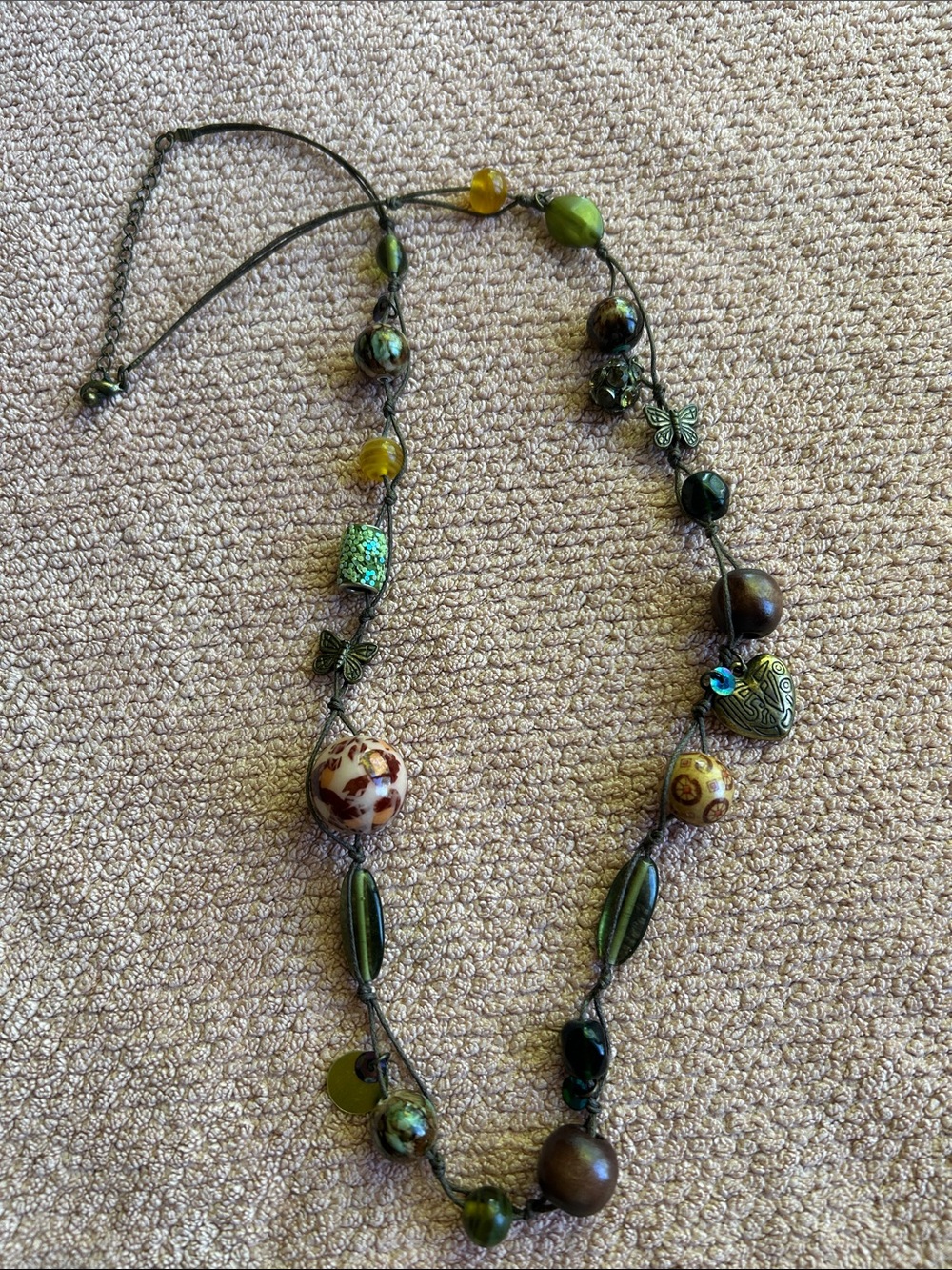 Handcrafted Green Beaded Necklace